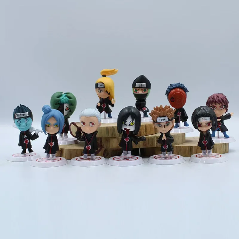 kf Sa9fa072c06924f0297318f3f7dafeab4f 11 Pcs Set Q Ver Naruto Akatsuki Mini Figure Uchiha Itachi Madara Konan Hidan Figurine Anime - Naruto Gifts Store