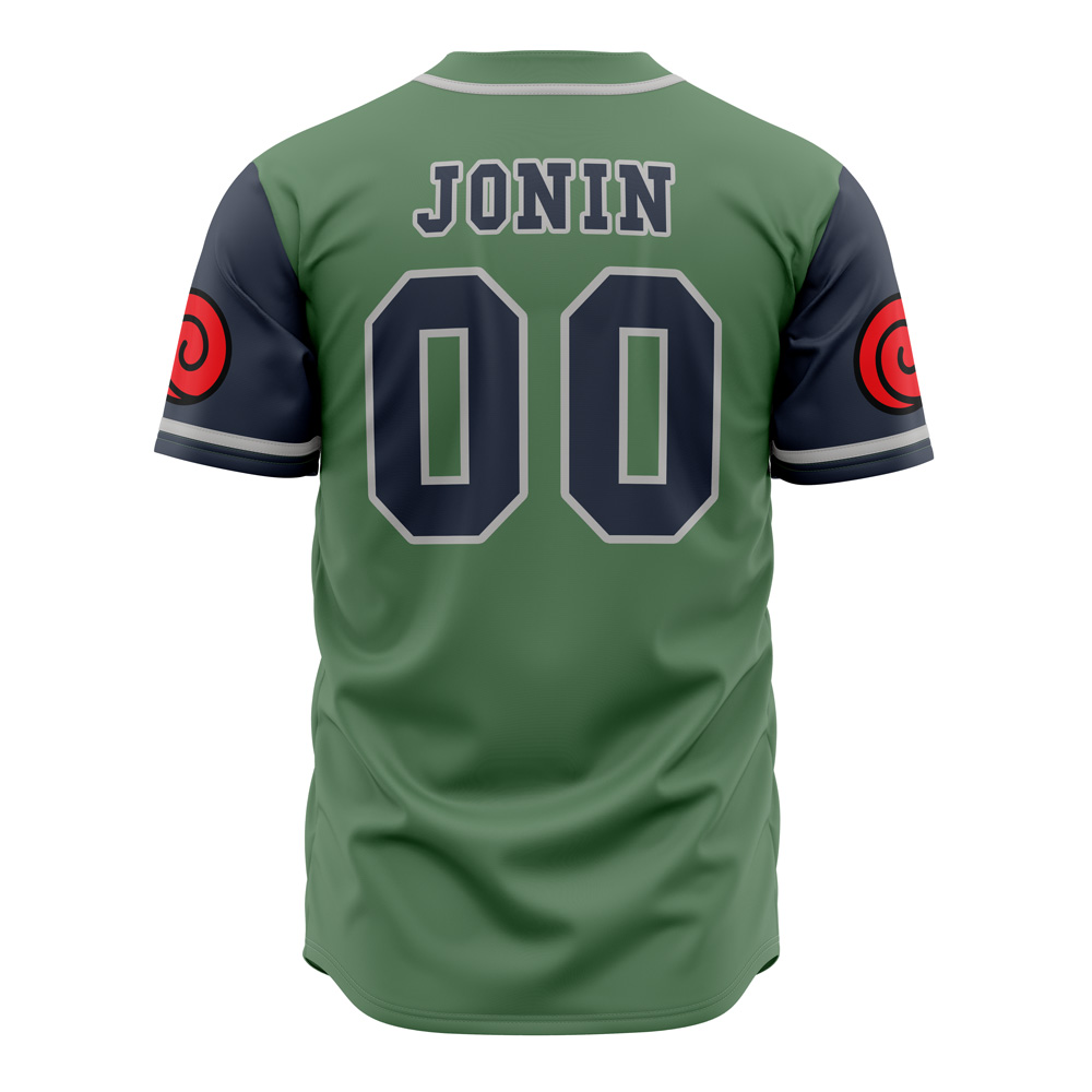 Konoha Jonin Naruto AOP Baseball Jersey BACK Mockup - Naruto Gifts Store