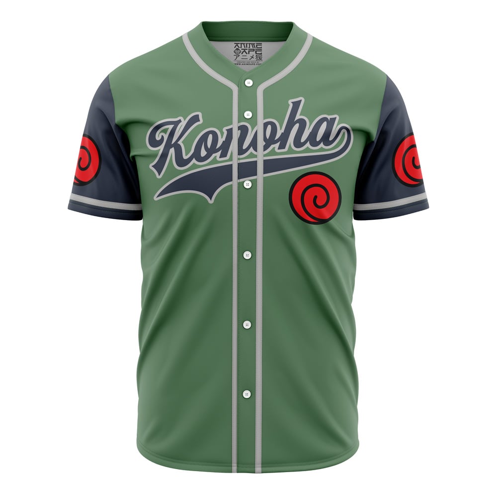 Konoha Jonin Naruto AOP Baseball Jersey FRONT Mockup - Naruto Gifts Store