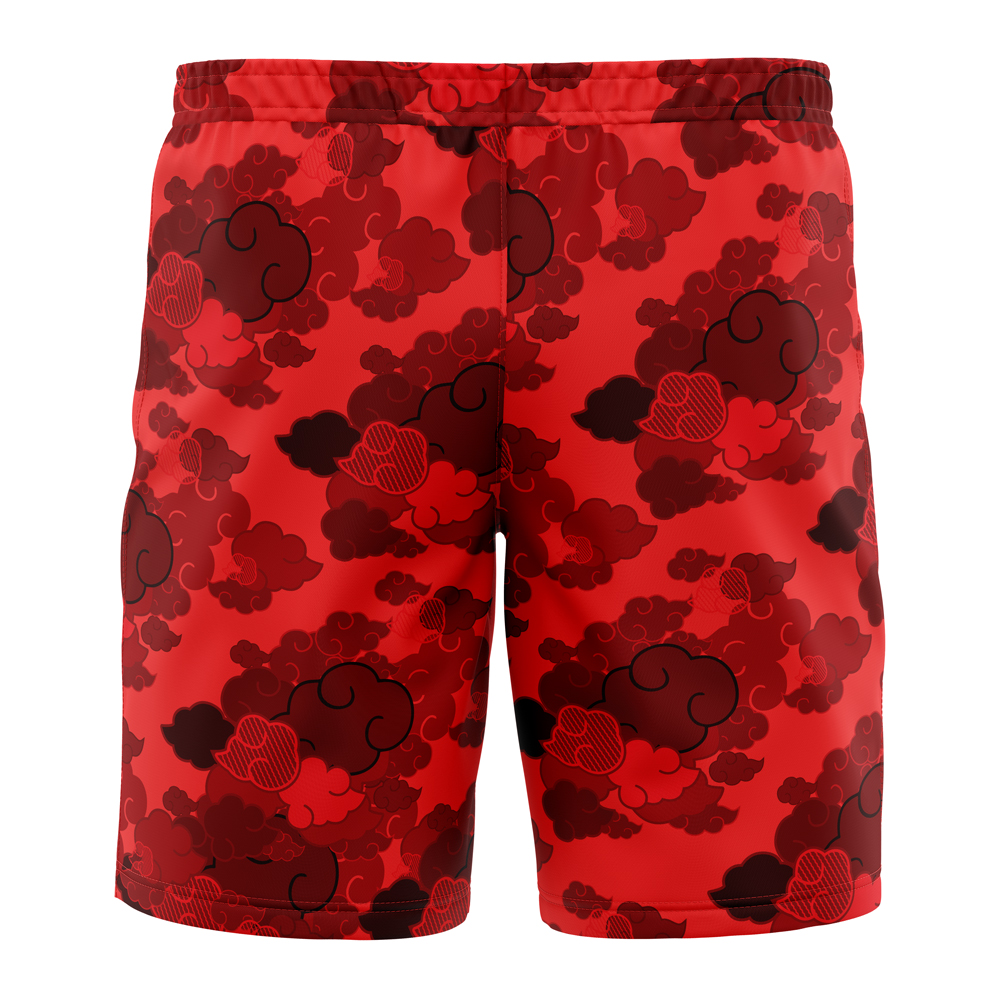 Red Aloha Akatsuki Hawaiian Shorts BACK Mockup - Naruto Gifts Store