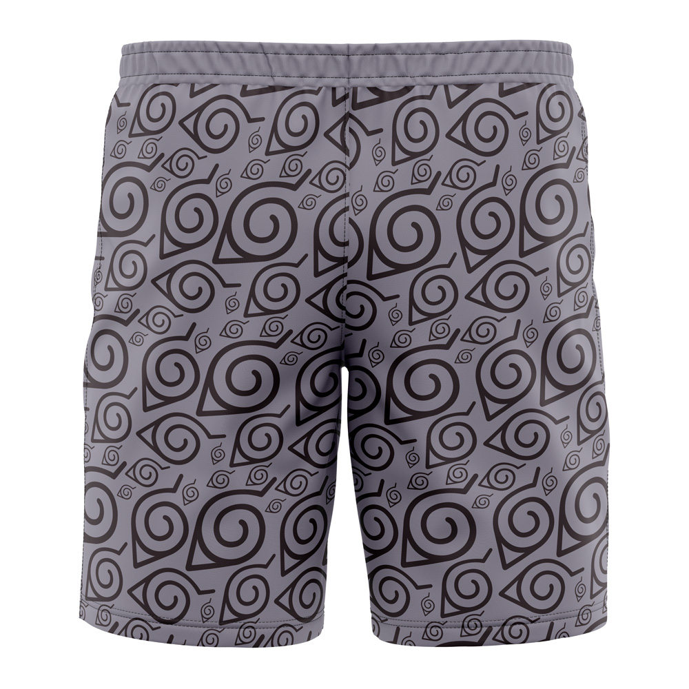 konoha Hawaiian Swim Trunks Board Shorts back - Naruto Gifts Store