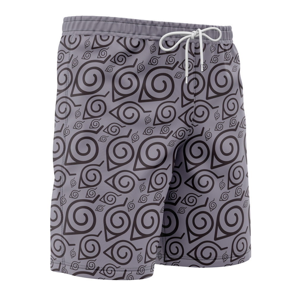 konoha Hawaiian Swim Trunks Board Shorts side Knot - Naruto Gifts Store